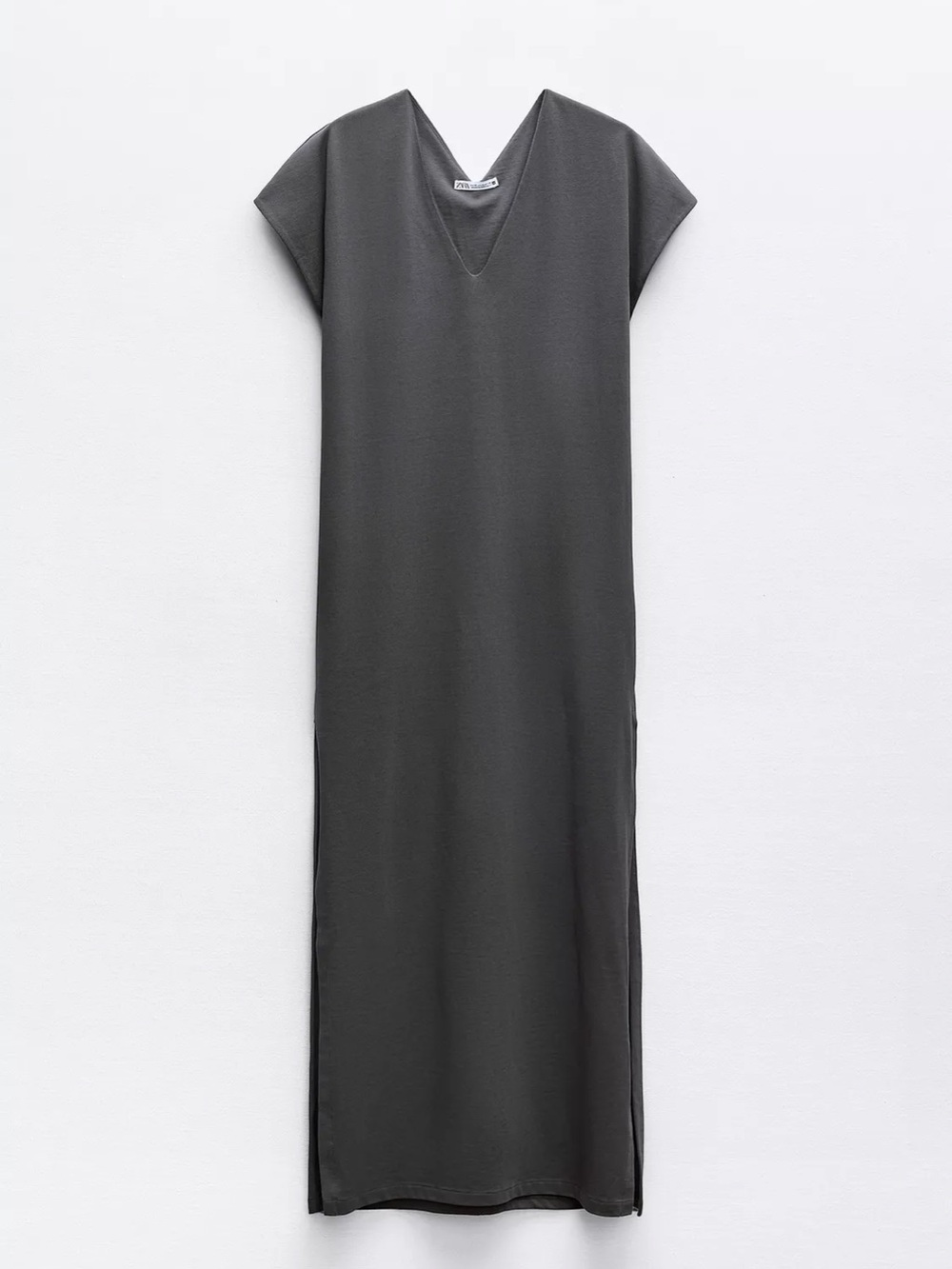 Zara Charcoal V-Neck Maxi Dress